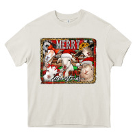 Cream merry christmas goats Heavy Core Tee - Jasminsmagicworld
