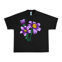 Black Pasque Flower Illustrations Urban Heavy Tee - LillyAllenDesigns