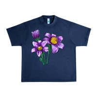 Navy Pasque Flower Illustrations Urban Heavy Tee - LillyAllenDesigns