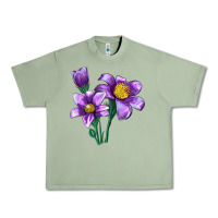 Oil Green Pasque Flower Illustrations Urban Heavy Tee - LillyAllenDesigns