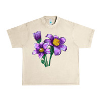 Sandshell Pasque Flower Illustrations Urban Heavy Tee - LillyAllenDesigns