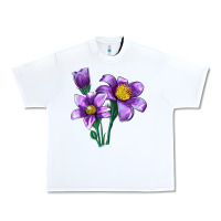 White Pasque Flower Illustrations Urban Heavy Tee - LillyAllenDesigns