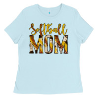 Baby Blue softball mom Ladies Tee - Jasminsmagicworld