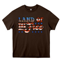 Chocolate Brown land of the free america Heavy Core Tee - Jasminsmagicworld