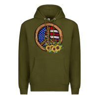 Army Green Peace Sign Premium Hoodie - JahusDesignShop