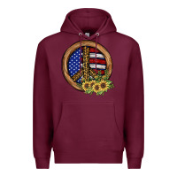 Burgundy Peace Sign Premium Hoodie - JahusDesignShop