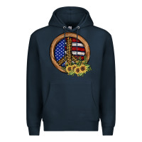 Navy Peace Sign Premium Hoodie - JahusDesignShop