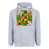 Heather Grey St. Patrick's Goat Family With Balloons Seamless Heavyweight Hoodie - FaDigitalArtStudio