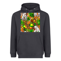 Smoke St. Patrick's Goat Family With Balloons Seamless Heavyweight Hoodie - FaDigitalArtStudio