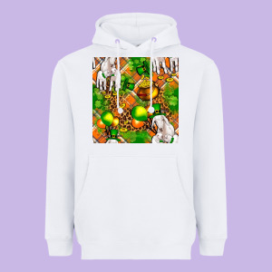 St. Patrick's Goat Family With Balloons Seamless Heavyweight Hoodie Designed By Fadigitalartstudio