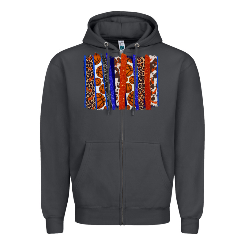 Basketball Brushstroke Zipper Hoodie by HowdyJamesFarm | Teevron