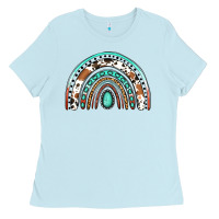 Baby Blue western rainbow Ladies Tee - Jasminsmagicworld