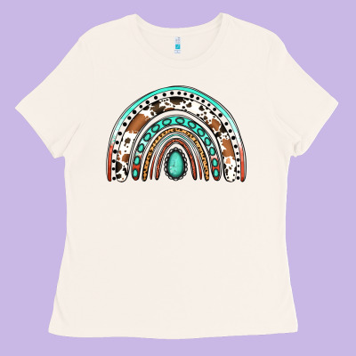 Western Rainbow Ladies Tee Designed By Jasminsmagicworld