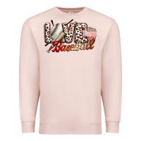Pale Pink love baseball Premium Sweatshirt - FaDigitalArtStudio