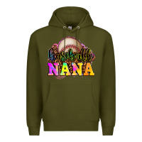 Army Green baseball nana Premium Hoodie - OliviaCreatesArt