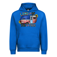 Cobalt land of the free Urban Hoodie - CowhideDigitalArt