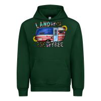 Forest Green land of the free Urban Hoodie - CowhideDigitalArt