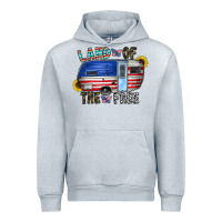 Heather Grey land of the free Urban Hoodie - CowhideDigitalArt