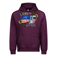 Mauve Wine land of the free Urban Hoodie - CowhideDigitalArt