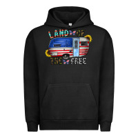 Pigment Black land of the free Urban Hoodie - CowhideDigitalArt