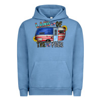 Pigment Pebble Blue land of the free Urban Hoodie - CowhideDigitalArt