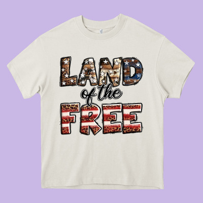 Land Of The Free America Western Pattern Heavy Core Tee Designed By Jasminsmagicworld