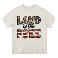 Cream Land of the free America western pattern Heavy Core Tee - Jasminsmagicworld
