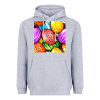 Heather Grey Happy Easter Eggs Seamless Pattern Heavyweight Hoodie - BundleAndBundleShop