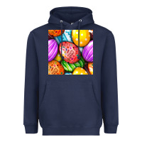 Navy Happy Easter Eggs Seamless Pattern Heavyweight Hoodie - BundleAndBundleShop