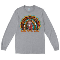 Heather Grey gobble till you wobble thanksgiving rainbow Long Sleeve Tee - RanaPortraitStore