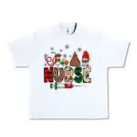 White nurse Christmas Urban Heavy Tee - JahusDesignShop