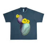 Midnight Navy Opunthia Santa Rita Cactus Urban Heavy Tee - LillyAllenDesigns