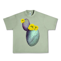 Oil Green Opunthia Santa Rita Cactus Urban Heavy Tee - LillyAllenDesigns