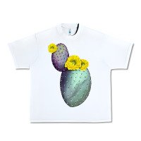 White Opunthia Santa Rita Cactus Urban Heavy Tee - LillyAllenDesigns