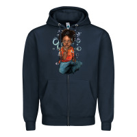 Navy Afro black boy Zipper Hoodie - HowdyJamesFarm