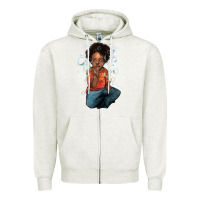 Oatmeal Heather Afro black boy Zipper Hoodie - HowdyJamesFarm