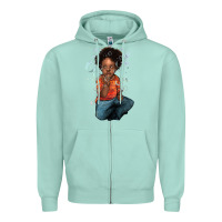 Seafoam Afro black boy Zipper Hoodie - HowdyJamesFarm