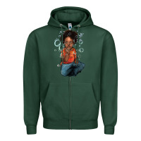 Sports Green Afro black boy Zipper Hoodie - HowdyJamesFarm