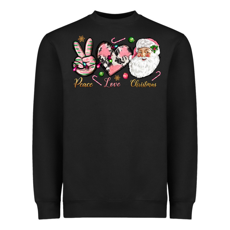 Peace Love Pink Christmas Heavyweight Sweatshirt by NancyCooperArtShop | Teevron