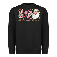 Black Peace love pink Christmas Heavyweight Sweatshirt - NancyCooperArtShop