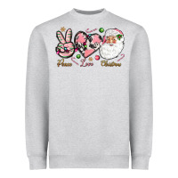 Heather Grey Peace love pink Christmas Heavyweight Sweatshirt - NancyCooperArtShop