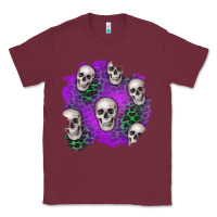 Burgundy halloween patch 2 Classic Tee - BundleAndBundleShop