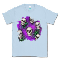 Dusty Blue halloween patch 2 Classic Tee - BundleAndBundleShop