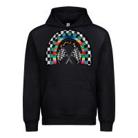 Black Racing Rainbow Urban Hoodie - CowhideDigitalArt