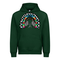 Forest Green Racing Rainbow Urban Hoodie - CowhideDigitalArt