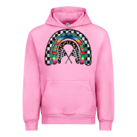 Fuchsia Pink Racing Rainbow Urban Hoodie - CowhideDigitalArt