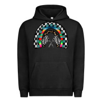 Pigment Black Racing Rainbow Urban Hoodie - CowhideDigitalArt