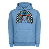 Pigment Pebble Blue Racing Rainbow Urban Hoodie - CowhideDigitalArt