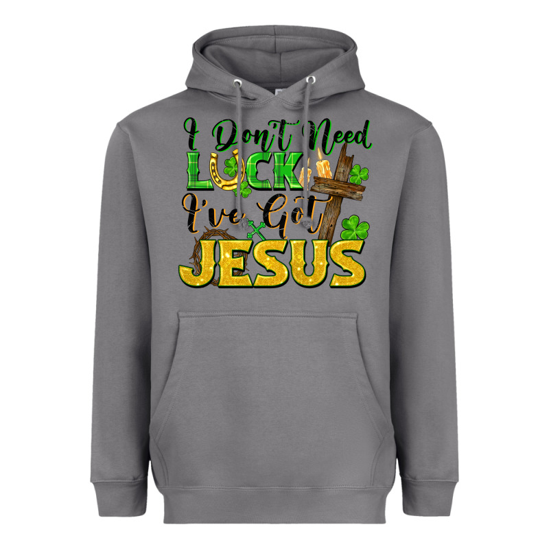 I Don't Need Luck I've Got Jesus St. Patricks Day Heavyweight Hoodie by FaDigitalArtStudio | Teevron