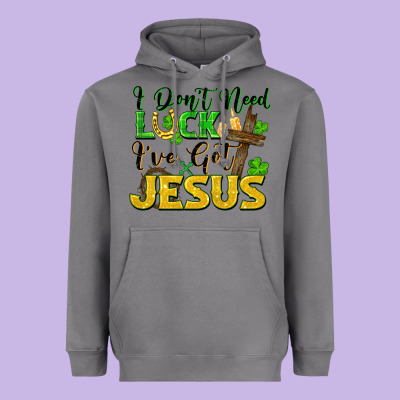 I Don't Need Luck I've Got Jesus St. Patricks Day Heavyweight Hoodie Designed By Fadigitalartstudio